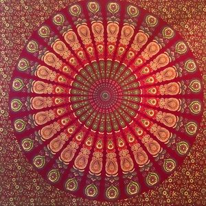 Large peacock paisley bohemian wall tapestry